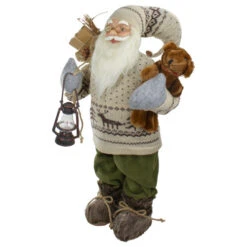 Northlight 2' Standing Santa Christmas Figure With A Plush Bear And Lantern -Northlight Christmas northlight sa91113 3 10417.1610509689