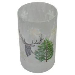 Northlight 10" Deer, Pine And Snowflakes Hand Painted Flameless Glass Christmas Candle Holder 10 Northlight 10" Deer, Pine And Snowflakes Hand Painted Flameless Glass Christmas Candle Holder -Northlight Christmas northlight se91533 2 51848.1605147741