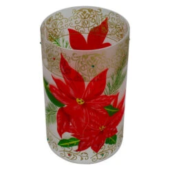 Northlight 10" Hand-Painted Red Poinsettias And Gold Flameless Glass Christmas Candle Holder 10 Northlight 10" Hand-Painted Red Poinsettias And Gold Flameless Glass Christmas Candle Holder -Northlight Christmas northlight se91538 2 07337.1605147744