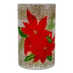 Northlight 10" Hand-Painted Red Poinsettias And Gold Flameless Glass Christmas Candle Holder 13 Northlight 10" Hand-Painted Red Poinsettias And Gold Flameless Glass Christmas Candle Holder -Northlight Christmas northlight se91538 4 66336.1605147744