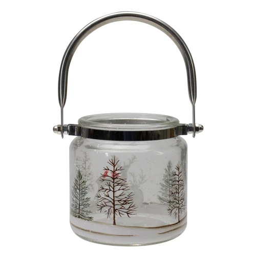 Northlight 4" Hand-Painted Pine Trees And Deer Flameless Glass Christmas Candle Holder 7 Northlight 4" Hand-Painted Pine Trees And Deer Flameless Glass Christmas Candle Holder - Image 5