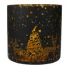 Northlight 6" Black And Gold Deer And Pine Trees Flameless Glass Candle Holder -Northlight Christmas northlight se91544 46405.1604023639