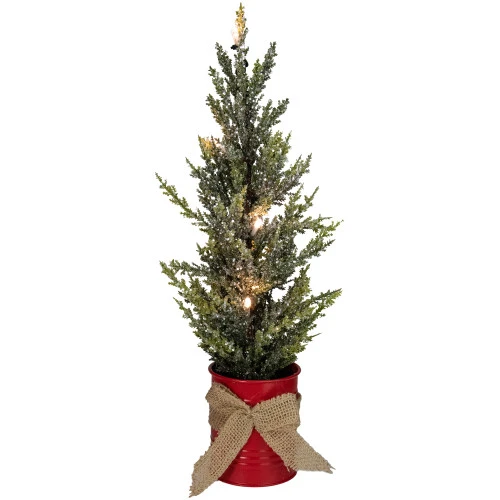 Northlight LED Lighted Artificial Iced Potted Christmas Tree Decoration - 16" - Clear Lights 3 Northlight LED Lighted Artificial Iced Potted Christmas Tree Decoration - 16" - Clear Lights