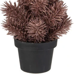 Northlight Potted Glittered Artificial Pine Christmas Tree - 8.5" - Rose Gold - Unlit -Northlight Christmas northlight sf89182 3 sample 11640.1601169975