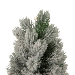 Northlight 16" LED Lighted Mini Frosted Pine Christmas Tree In Cement Base -Northlight Christmas northlight sf93424 2 95535.1661885696