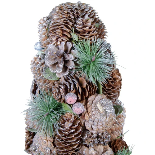 Northlight Glittered Pinecone Berry Christmas Tree - 16.5" - Green And Brown 5 Northlight Glittered Pinecone Berry Christmas Tree - 16.5" - Green And Brown - Image 3
