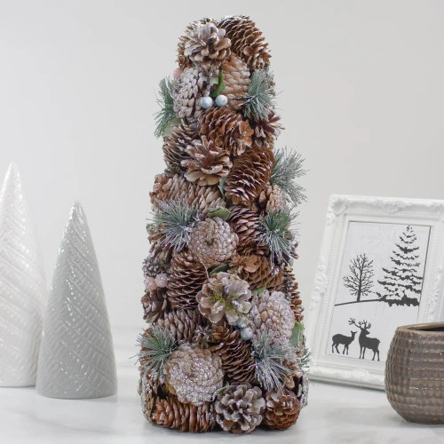 Northlight Glittered Pinecone Berry Christmas Tree - 16.5" - Green And Brown 4 Northlight Glittered Pinecone Berry Christmas Tree - 16.5" - Green And Brown - Image 2