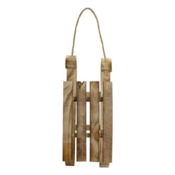 Northlight Rustic Wooden Sleigh With Twine Rope Christmas Wall Decoration - 16"