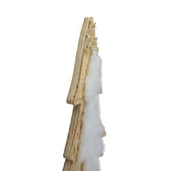 Snowy Wooden Tree Christmas Decoration - 14.5" - Beige And White -Northlight Christmas northlight sh89632 2 65608.1669884313