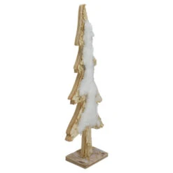 Northlight Wooden Tree With Faux Fur Christmas Decoration - 13.5" - Brown And White -Northlight Christmas northlight sh89634 1 35536.1669884313