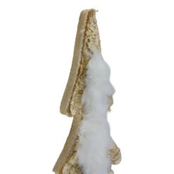 Northlight Wooden Tree With Faux Fur Christmas Decoration - 13.5" - Brown And White -Northlight Christmas northlight sh89634 2 44994.1669884313