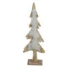 Northlight Wooden Tree With Faux Fur Christmas Decoration - 13.5" - Brown And White -Northlight Christmas northlight sh89634 19894.1664899531