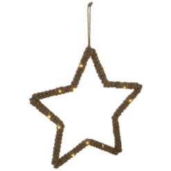 Northlight Lighted Jute Wrapped Star Silhouette Christmas Hanging Decoration - 11.5" -Northlight Christmas northlight sh96120 05 97187.1723165685