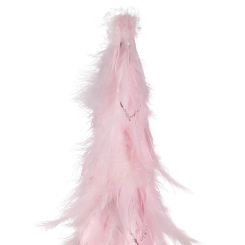 Northlight Glittered Layered Feather Cone Tree Christmas Decoration - 19.5" - Pink 6 Northlight Glittered Layered Feather Cone Tree Christmas Decoration - 19.5" - Pink - Image 4