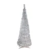 Northlight 6' Pre-Lit Silver Tinsel Pop-Up Artificial Christmas Tree - Clear Lights 2 Northlight 6' Pre-Lit Silver Tinsel Pop-Up Artificial Christmas Tree - Clear Lights -Northlight Christmas northlight sm15303 33409.1595894410