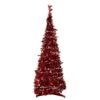 Northlight 6' Pre-Lit Red Tinsel Pop-Up Artificial Christmas Tree - Clear Lights 2 Northlight 6' Pre-Lit Red Tinsel Pop-Up Artificial Christmas Tree - Clear Lights -Northlight Christmas northlight sm92154 17320.1647999108