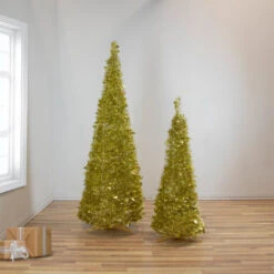 Northlight Tinsel Pop-Up Artificial Christmas Tree - 6' - Gold - Unlit 9 Northlight Tinsel Pop-Up Artificial Christmas Tree - 6' - Gold - Unlit -Northlight Christmas northlight sm92160 sm92145 14783.1647998794