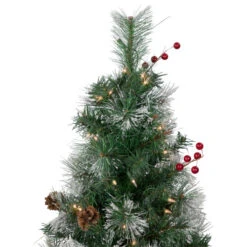 4' Pre-Lit Frosted Carolina Berry Spruce Artificial Christmas Tree, Clear Lights -Northlight Christmas northlight sm92899 3 10181.1652460140