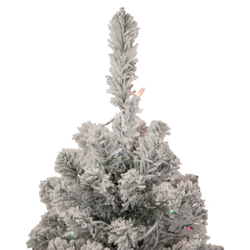Northlight 3' Pre-Lit Medium Heavily Flocked Madison Pine Artificial Christmas Tree, Multi Lights 6 Northlight 3' Pre-Lit Medium Heavily Flocked Madison Pine Artificial Christmas Tree, Multi Lights - Image 4