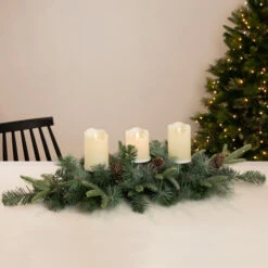 Northlight 32" Artificial Mixed Pine And Pine Cones Christmas Candle Holder Centerpiece -Northlight Christmas northlight sm93378 styled 09200.1659124016
