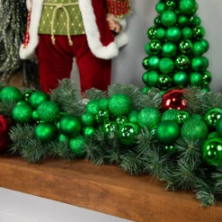 Northlight 3-Finish Shatterproof Ball Christmas Tree With Tinsel - 15.75" - Green -Northlight Christmas northlight sm93784 styled 2 13677.1687874896