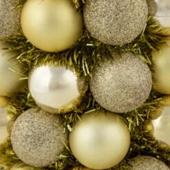 Northlight 3-Finish Shatterproof Ball Christmas Tree With Tinsel - 15.75" - Gold -Northlight Christmas northlight sm93795 4 46872.1687874896