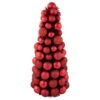 Northlight 3-Finish Shatterproof Ball Christmas Tree With Tinsel - 15.75" - Red