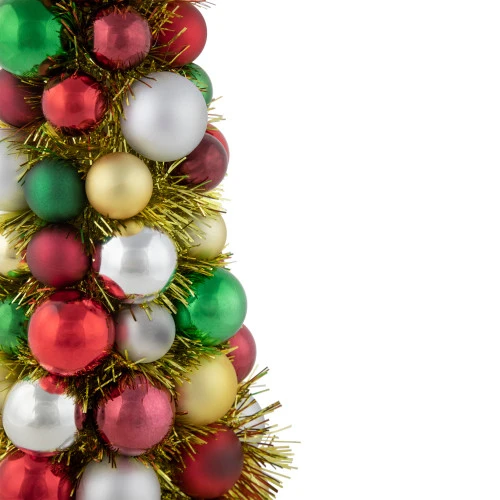 Northlight Shatterproof Ball Christmas Cone Tree With Tinsel - 15.75" - Multicolor 6 Northlight Shatterproof Ball Christmas Cone Tree With Tinsel - 15.75" - Multicolor - Image 4