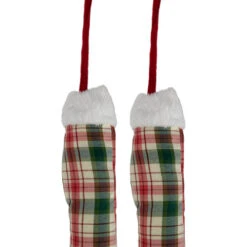 Northlight Set Of 2 Red And Green Plaid Plush Elf Leg Christmas Picks 30" -Northlight Christmas northlight sm94883 05 07519.1696003617