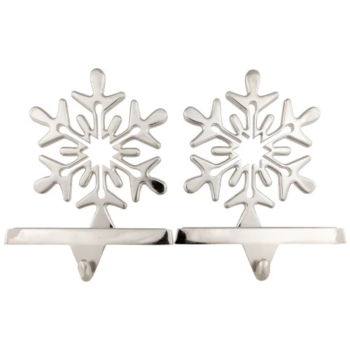 Northlight Set Of 2 Solid Silver Snowflake Cutout Christmas Metal Stocking Holders 6.5" 3 Northlight Set Of 2 Solid Silver Snowflake Cutout Christmas Metal Stocking Holders 6.5"