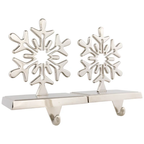 Northlight Set Of 2 Solid Silver Snowflake Cutout Christmas Metal Stocking Holders 6.5" 5 Northlight Set Of 2 Solid Silver Snowflake Cutout Christmas Metal Stocking Holders 6.5" - Image 3