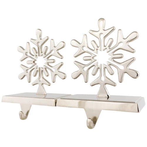 Northlight Set Of 2 Solid Silver Snowflake Cutout Christmas Metal Stocking Holders 6.5" 6 Northlight Set Of 2 Solid Silver Snowflake Cutout Christmas Metal Stocking Holders 6.5" - Image 4