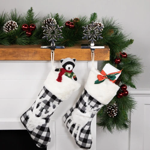 Northlight Set Of 2 Solid Silver Snowflake Cutout Christmas Metal Stocking Holders 6.5" 8 Northlight Set Of 2 Solid Silver Snowflake Cutout Christmas Metal Stocking Holders 6.5" - Image 6