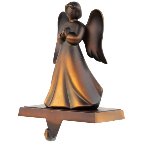 Northlight 7" Copper-tone Praying Angel Metal Christmas Stocking Holder 6 Northlight 7" Copper-tone Praying Angel Metal Christmas Stocking Holder - Image 4