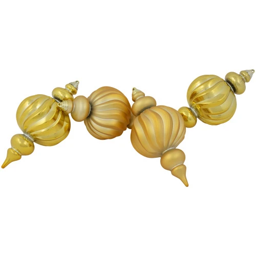 Northlight Commercial Size Shatterproof 2-Finish Finial Christmas Ornaments - Gold -10" - 4ct 6 Northlight Commercial Size Shatterproof 2-Finish Finial Christmas Ornaments - Gold -10" - 4ct - Image 4