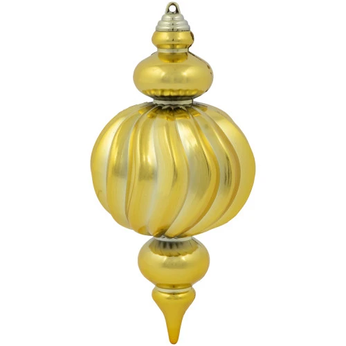 Northlight Commercial Size Shatterproof 2-Finish Finial Christmas Ornaments - Gold -10" - 4ct 8 Northlight Commercial Size Shatterproof 2-Finish Finial Christmas Ornaments - Gold -10" - 4ct - Image 6