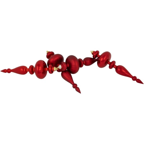 Northlight Commercial Size 2-Finish Christmas Finial Shatterproof Ornaments - Red -12" - 4ct 8 Northlight Commercial Size 2-Finish Christmas Finial Shatterproof Ornaments - Red -12" - 4ct - Image 6