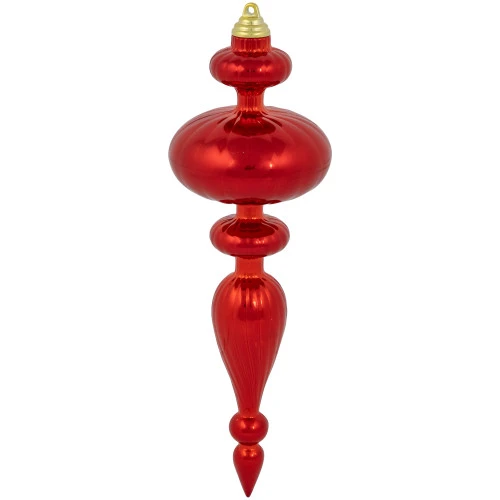Northlight Commercial Size 2-Finish Christmas Finial Shatterproof Ornaments - Red -12" - 4ct 6 Northlight Commercial Size 2-Finish Christmas Finial Shatterproof Ornaments - Red -12" - 4ct - Image 4