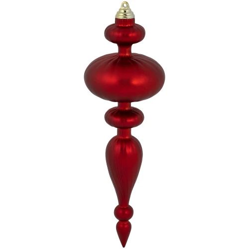 Northlight Commercial Size 2-Finish Christmas Finial Shatterproof Ornaments - Red -12" - 4ct 7 Northlight Commercial Size 2-Finish Christmas Finial Shatterproof Ornaments - Red -12" - 4ct - Image 5