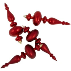 Northlight Commercial Size 2-Finish Christmas Finial Shatterproof Ornaments - Red -12" - 4ct 10 Northlight Commercial Size 2-Finish Christmas Finial Shatterproof Ornaments - Red -12" - 4ct -Northlight Christmas northlight sm99536 05 40314.1713212092