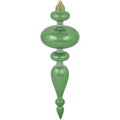 Northlight Commercial Size 2-Finish Christmas Finial Shatterproof Ornaments - Green -12" - 4ct -Northlight Christmas northlight sm99537 04 02179.1696003594