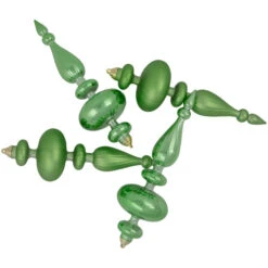 Northlight Commercial Size 2-Finish Christmas Finial Shatterproof Ornaments - Green -12" - 4ct -Northlight Christmas northlight sm99537 05 88636.1713212092