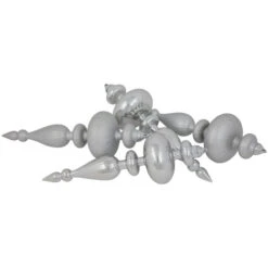 Northlight Commercial Size 2-Finish Christmas Finial Shatterproof Ornaments - Silver -12" - 4ct -Northlight Christmas northlight sm99539 01 31125.1713298654