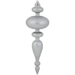Northlight Commercial Size 2-Finish Christmas Finial Shatterproof Ornaments - Silver -12" - 4ct -Northlight Christmas northlight sm99539 03 86599.1696003591