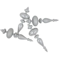 Northlight Commercial Size 2-Finish Christmas Finial Shatterproof Ornaments - Silver -12" - 4ct -Northlight Christmas northlight sm99539 05 12053.1713298654