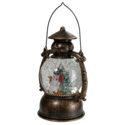 LED Lighted Snowman And Christmas Trees Snow Globe Lantern - 8" -Northlight Christmas northlight sr91083 3 53859.1606358263