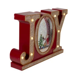 LED Lighted Joy Christmas Glitter Snow Globe - 11" - Red And Gold -Northlight Christmas northlight sr91091 1 80724.1618414095