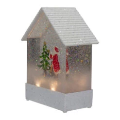 Northlight 8.25" White And Red House Shaped Christmas Snow Globe -Northlight Christmas northlight sr91094 3 61229.1605061086