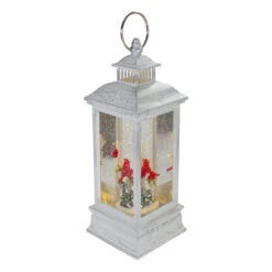 Brushed Christmas Cardinals Snow Globe Lantern - 11" - White And Silver -Northlight Christmas northlight sr91096 1 20680.1618414096