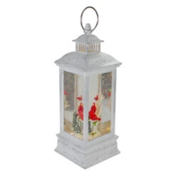 Brushed Christmas Cardinals Snow Globe Lantern - 11" - White And Silver -Northlight Christmas northlight sr91096 3 85364.1606358260